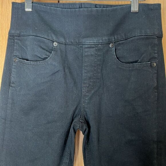 Spanx Black Signature Waist Straight Back Zip Jeans Sz 27 - Picture 6 of 9